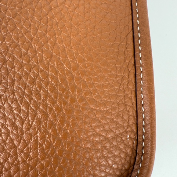 Authentic HERMES Mini Evelyne TPM 16 Gold Leather Crossbody Bag Designer: HERM - Picture 12 of 14